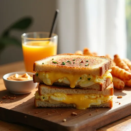 Grilled Cheese Sandwich With Scrambled Eggs