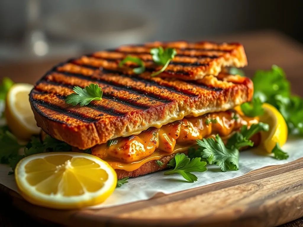 Grilled Hummus Paneer Bhurji Sandwich