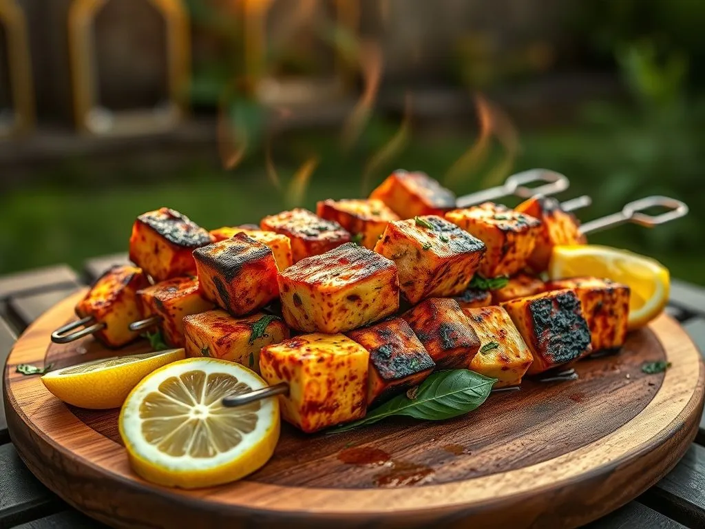 Grilled Peri Peri Paneer Using Nando's Lemon And Herb Sauce
