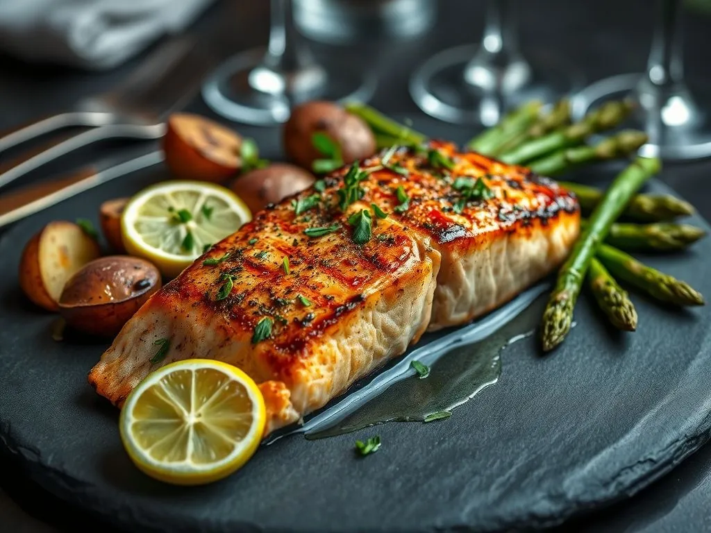 Grilled Tangy Lime Salmon Steak
