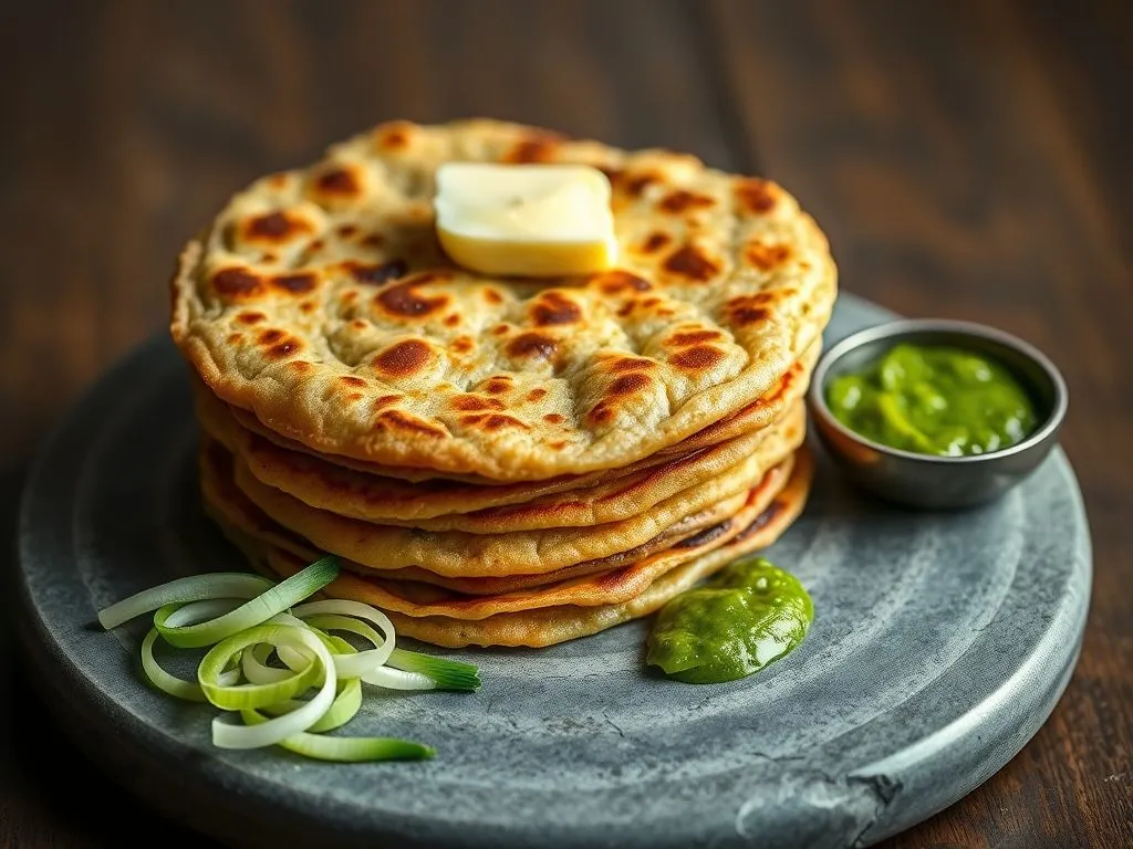 Hara Pyaaz Paratha
