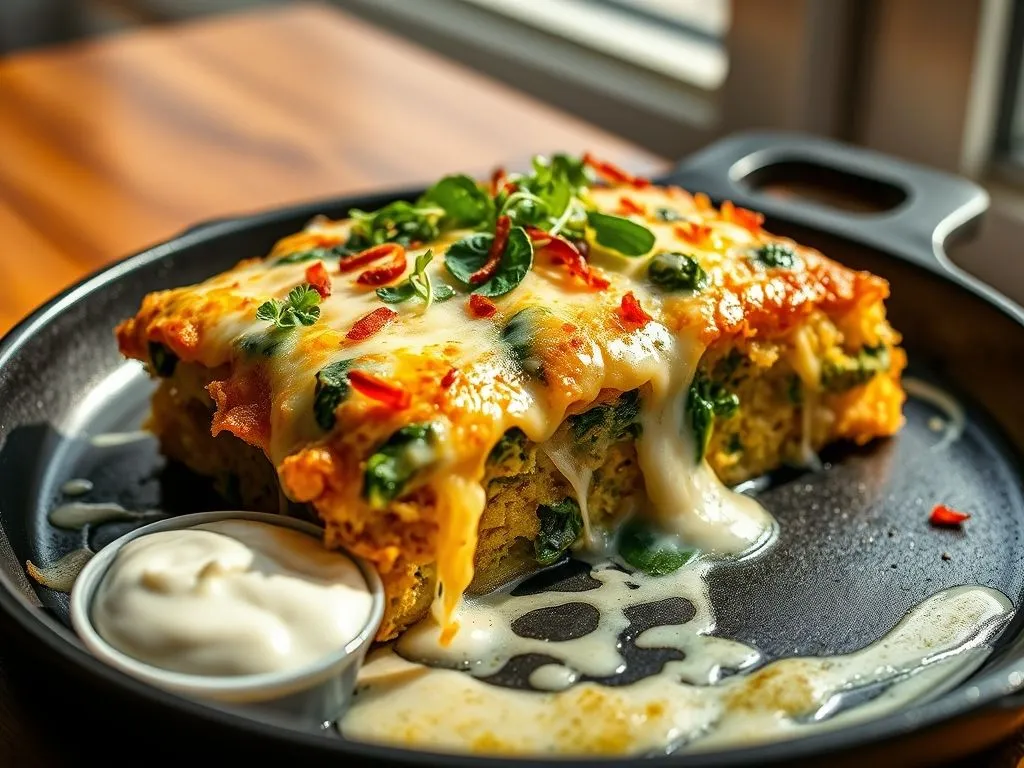 Hash Brown With Spinach & Cheese