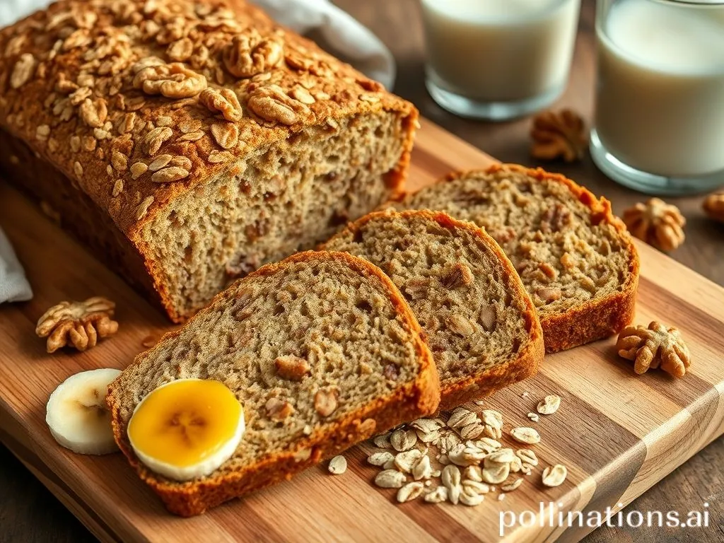 Healthy Banana Oatmeal Walnut Bread