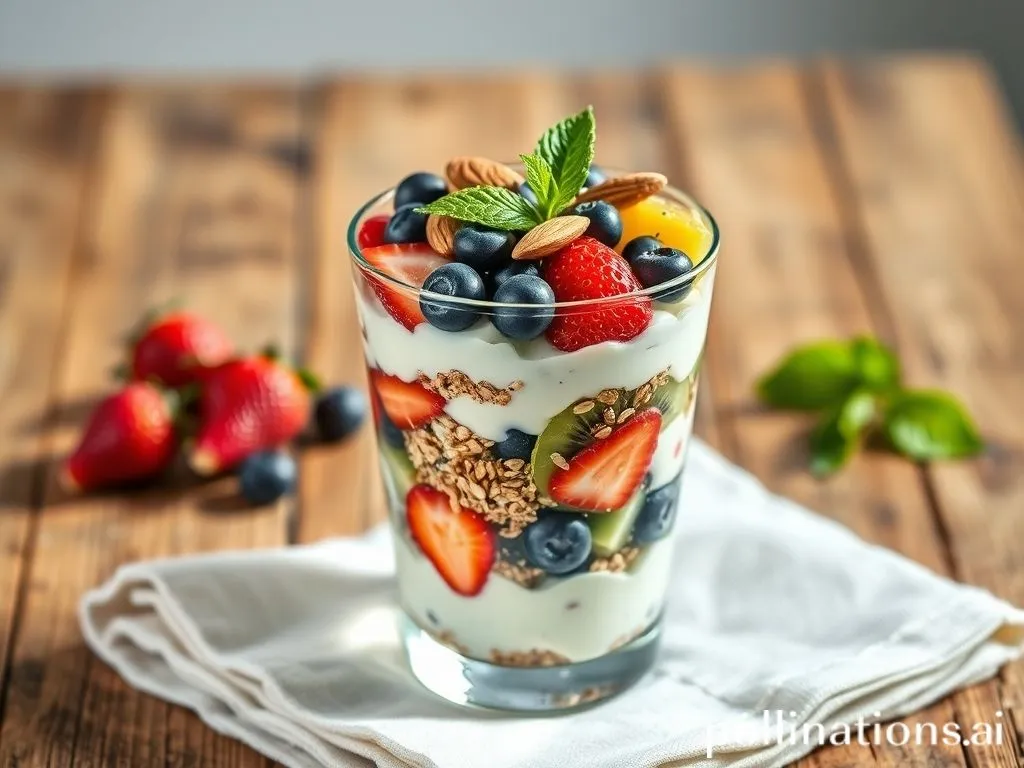 Healthy Yogurt Parfait with Oats and Fresh Fruits