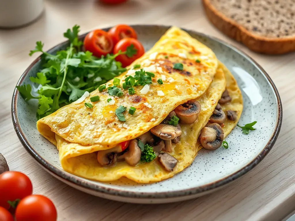 Herb & Cheese Mushroom Omelette
