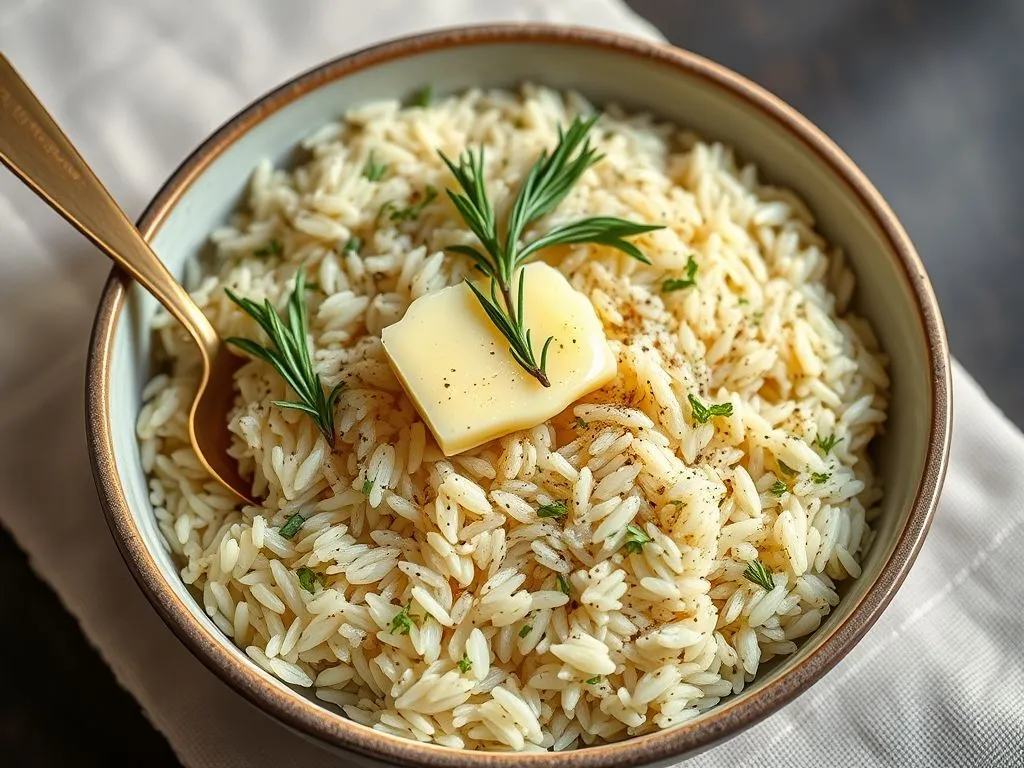 Herbed Butter Rice With Rosemary & Thyme
