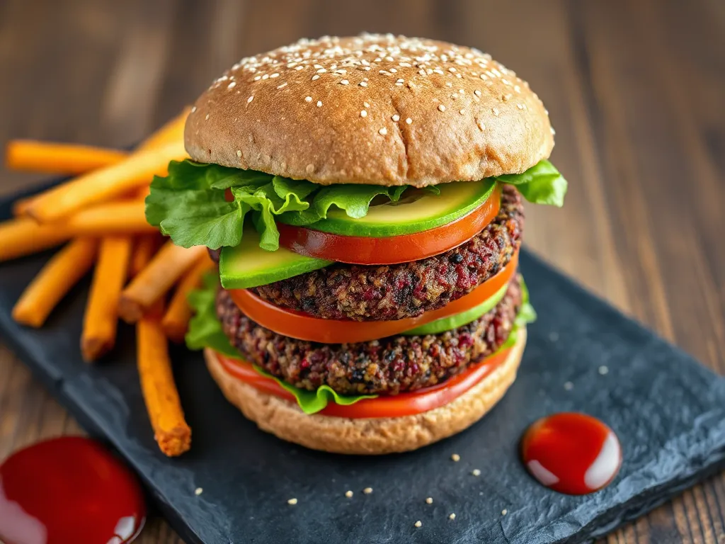 High Protein Quinoa Beet Burger