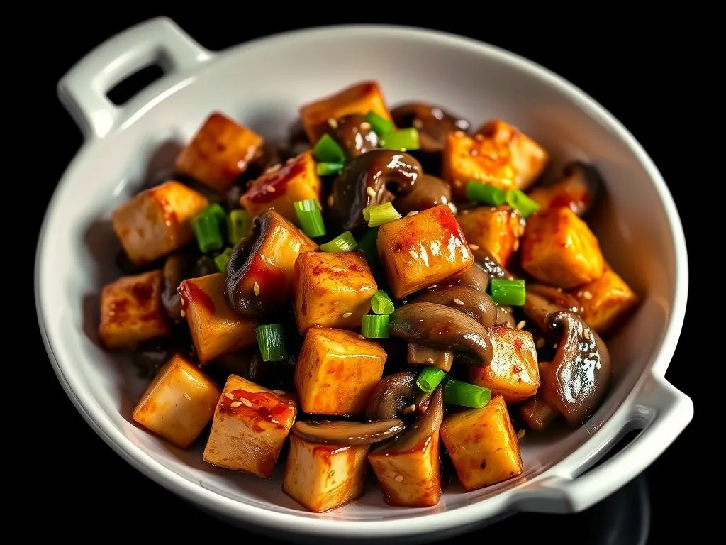 Hoisin Tofu & Mushroom Stir Fry with Hoisin Sauce
