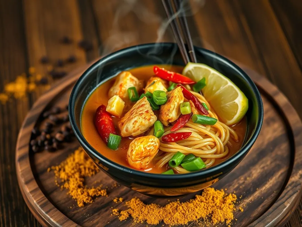 Hot and Spicy Chicken Curry Noodles