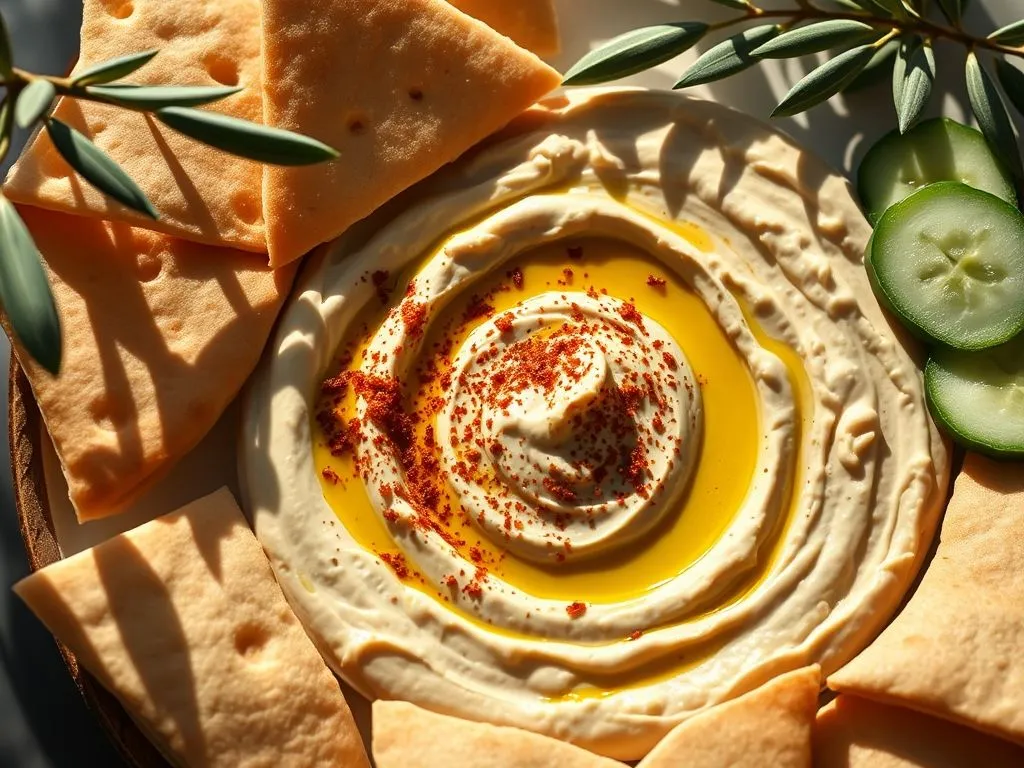 Hummus Flavoured With Garlic