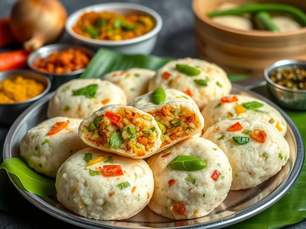 Instant Masala Beans Idli