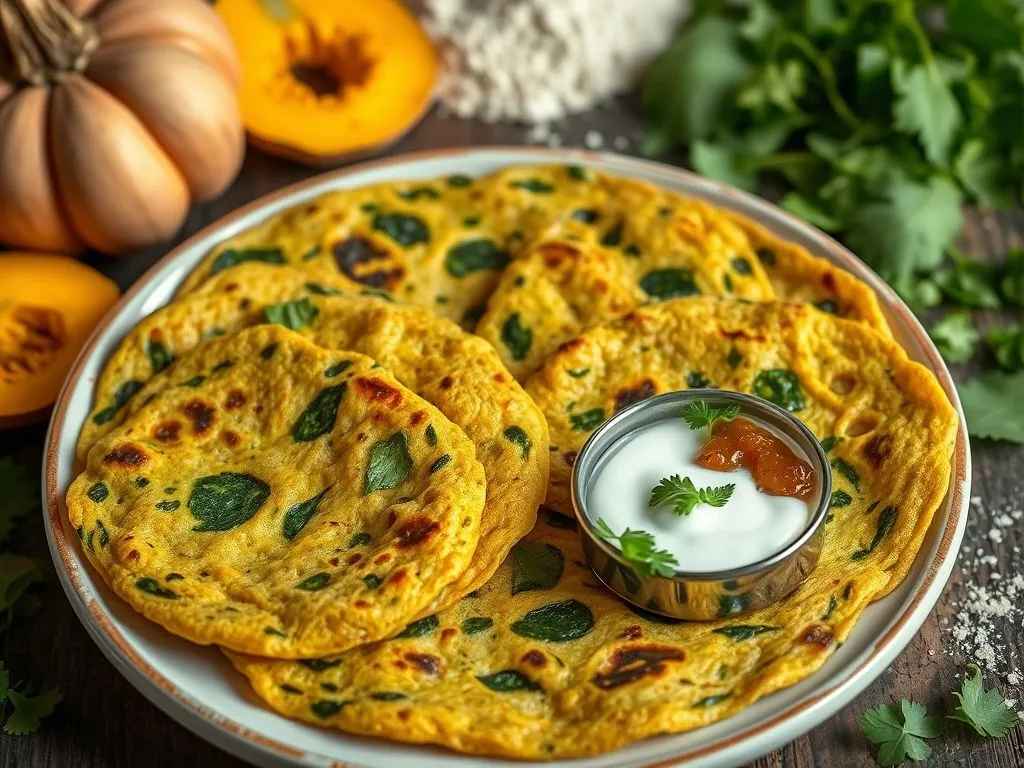 Kaddu Palak Roti