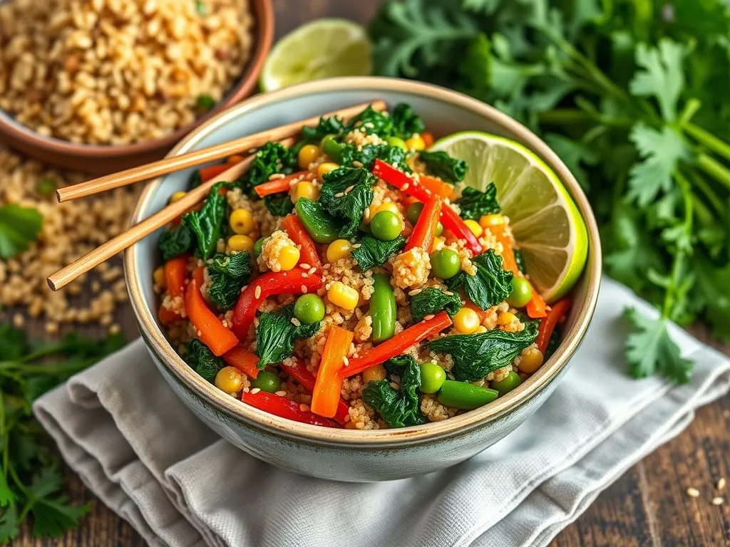 Kale And Vegetable Fried Quinoa