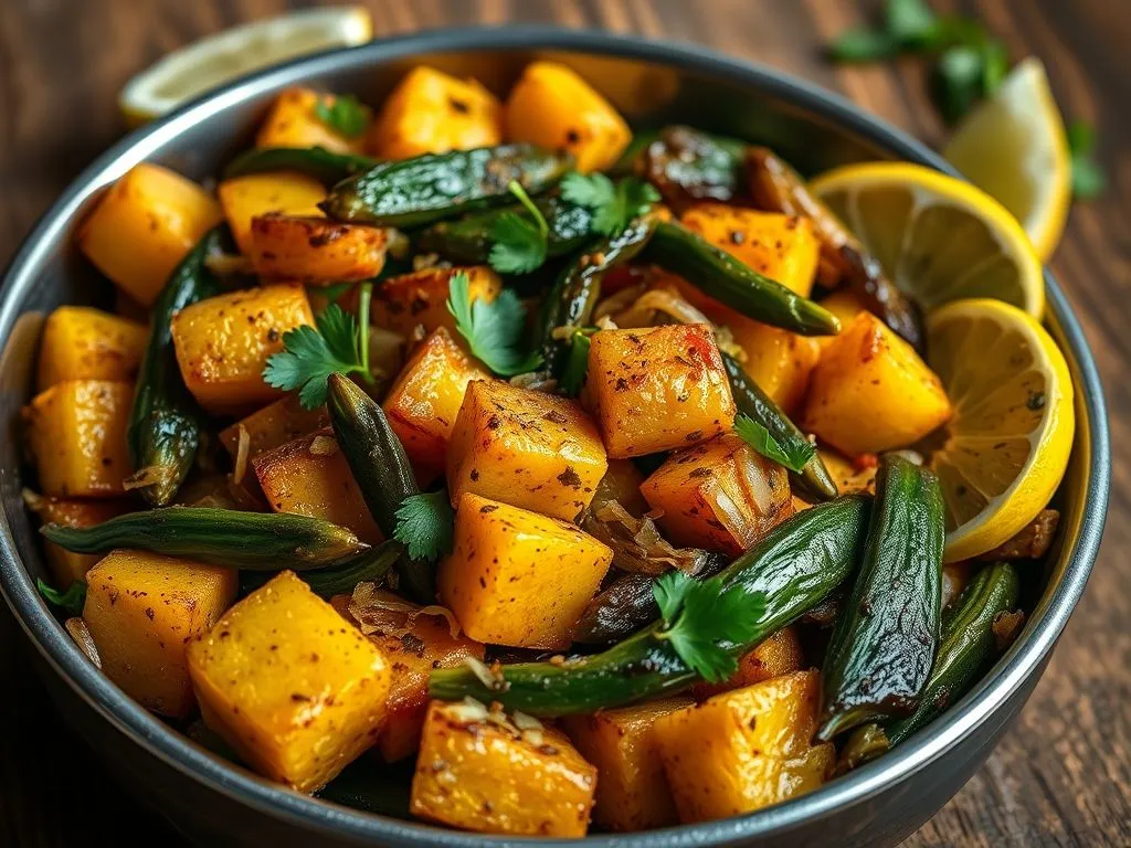 Kali Mirch Aloo Bhindi Sabzi