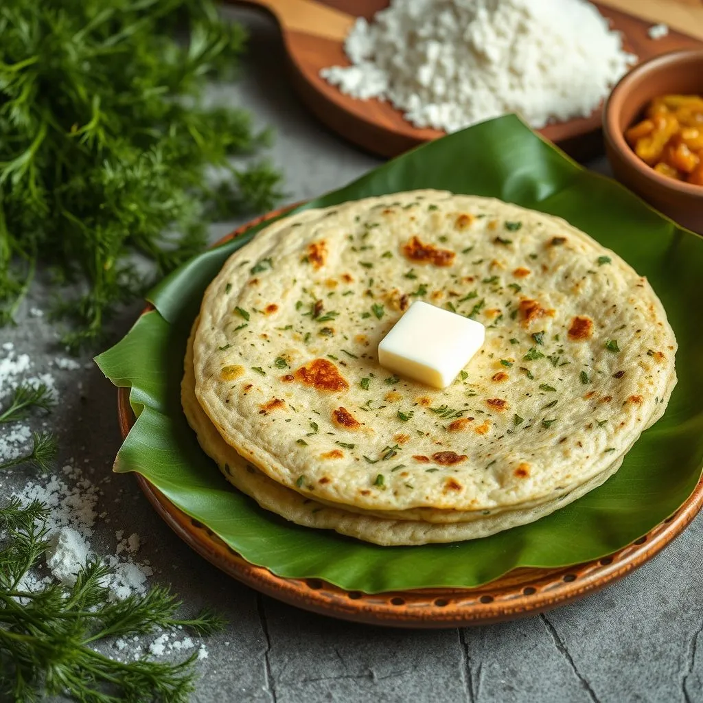 Karnataka Style Sabsige Soppu Akki Rotti