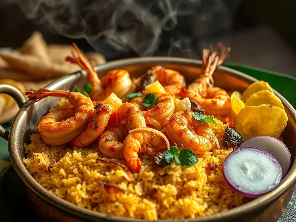 Kerala Style Prawns & Shrimp Biryani