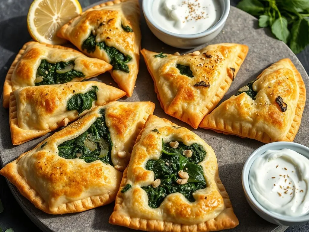 Lebanese Spinach Triangle Pies