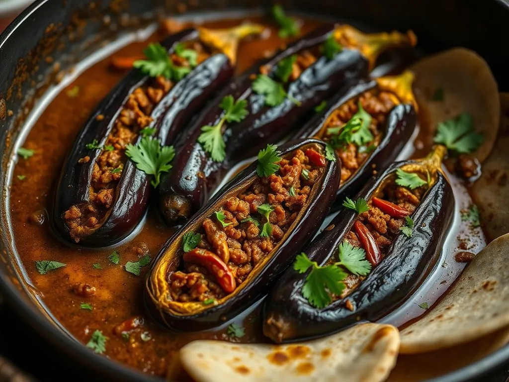 Meat Masala Stuffed Bharwa Baingan