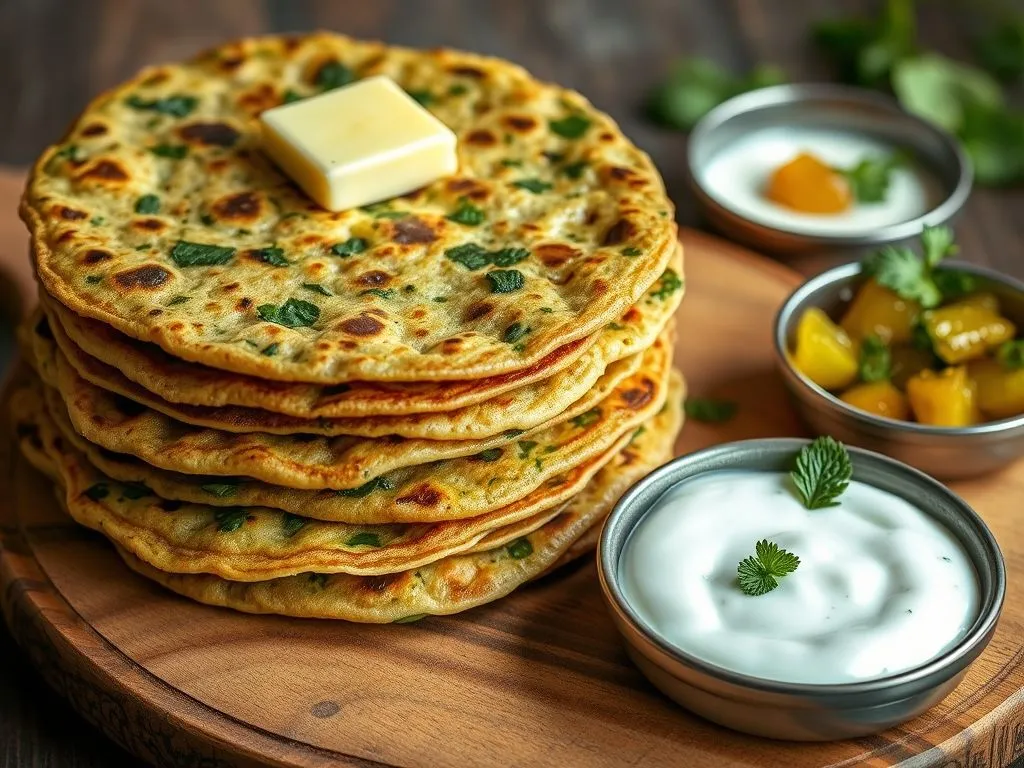Methi And Palak Paratha