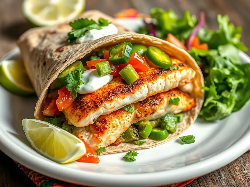 Mexican Low Fat Fish Wraps