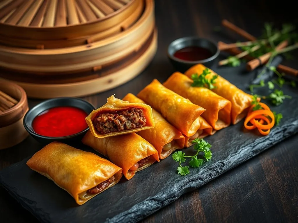 Minced Mutton Spring Rolls