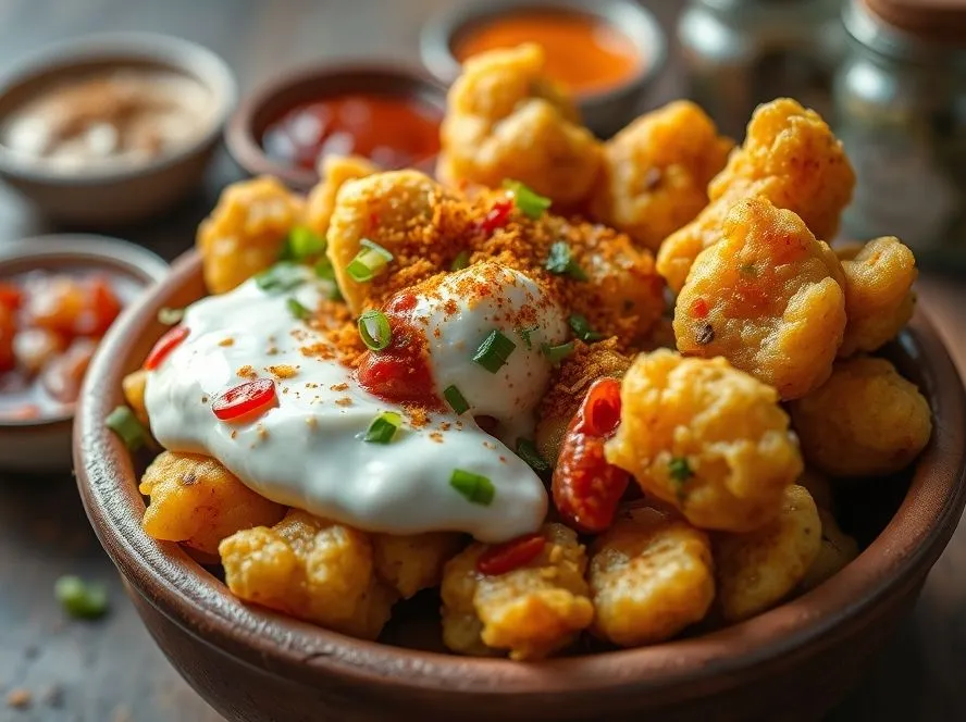 Moong Dal Pakoda Chaat