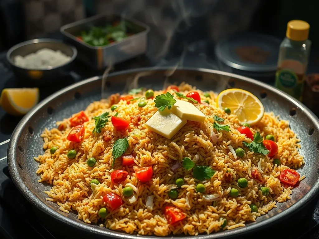 Mumbai Style Tawa Pulao With Moong Sprouts