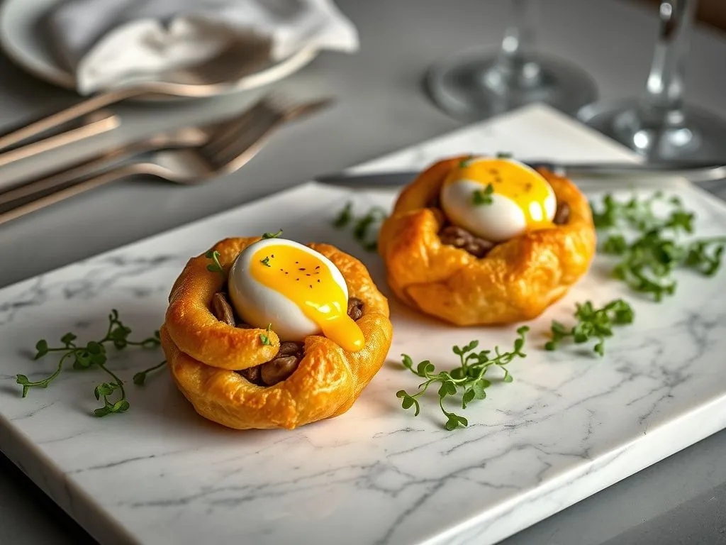Mushroom And Quail Egg Gougere