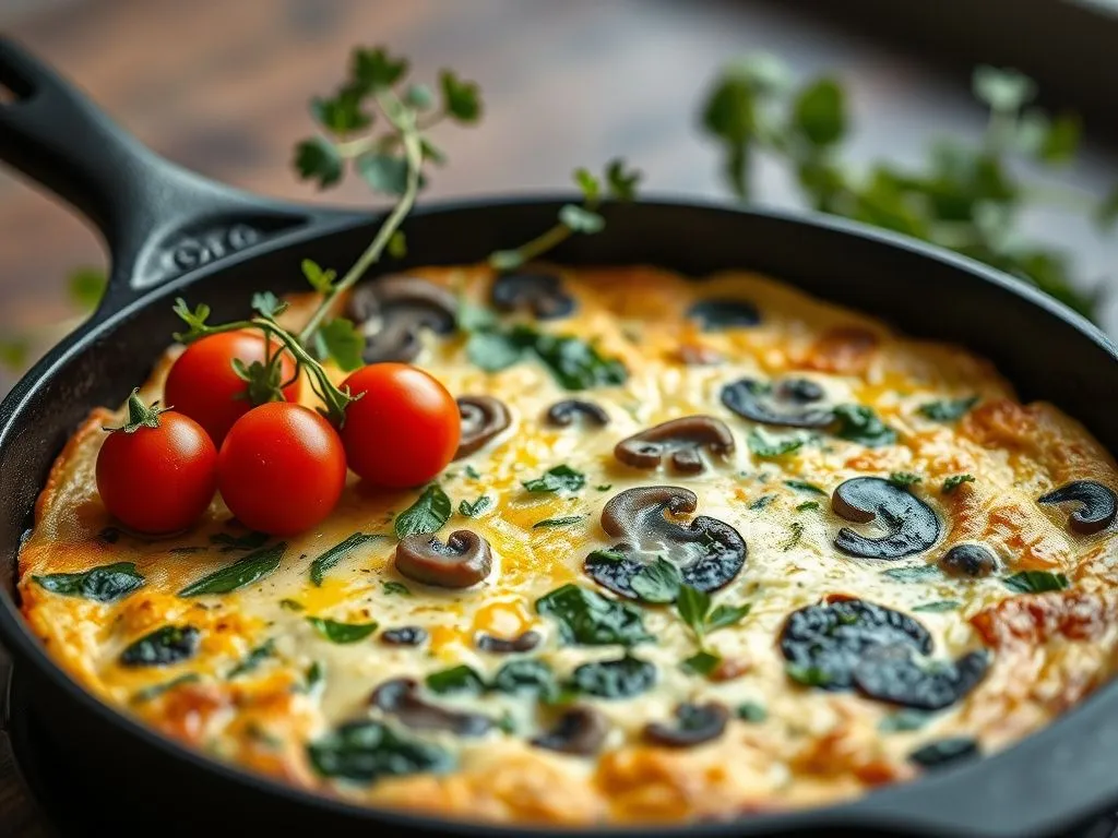 Mushroom, Spinach & Herbs Frittata with Egg White