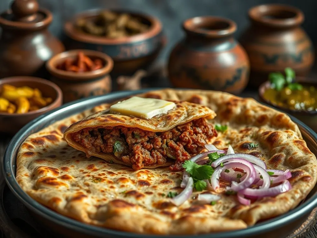Mutton Keema Paratha
