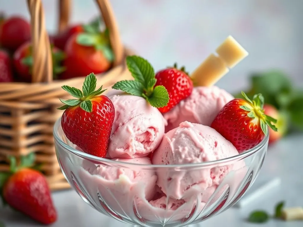 No Churn Strawberry Ice Cream