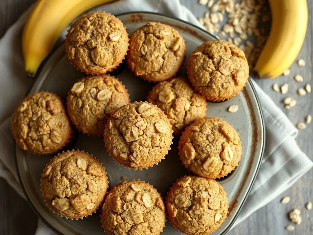 Oatmeal Banana Mini Muffins