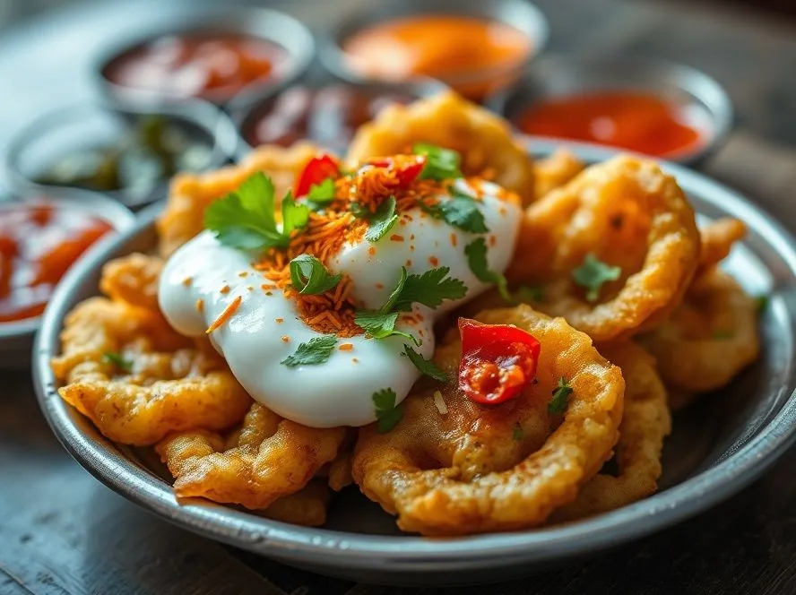 Onion Pakoda Chaat
