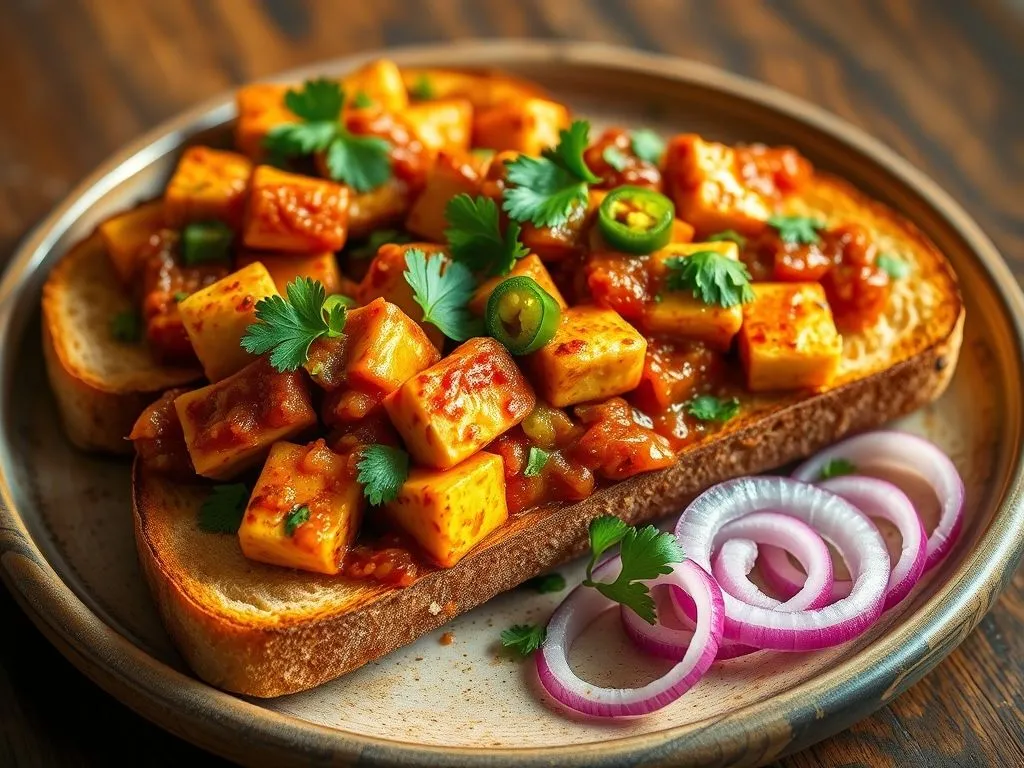 Open Paneer Masala Toast