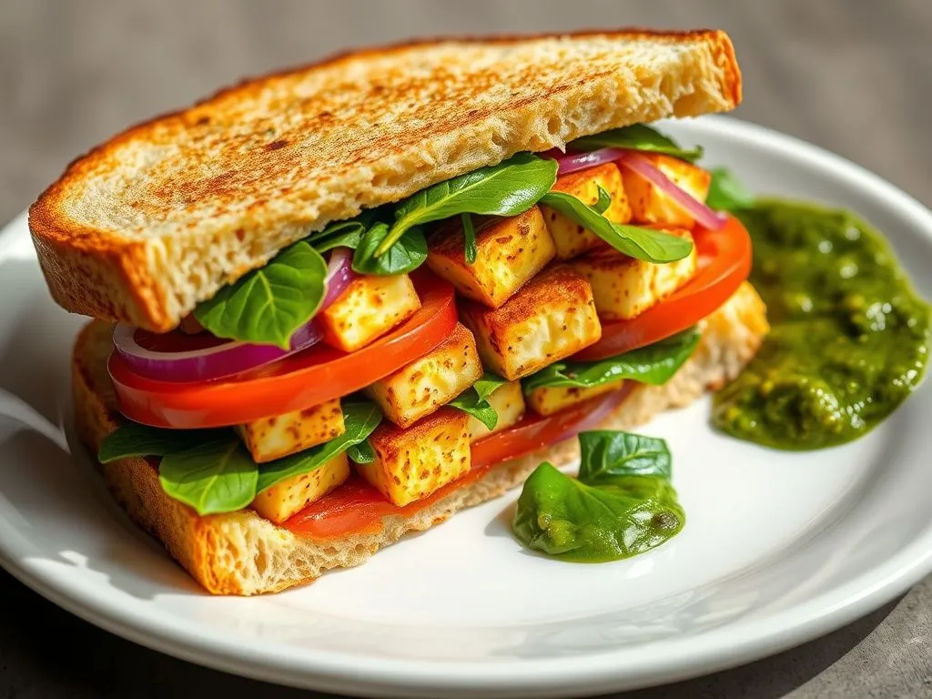 Paneer and Suva Sandwich