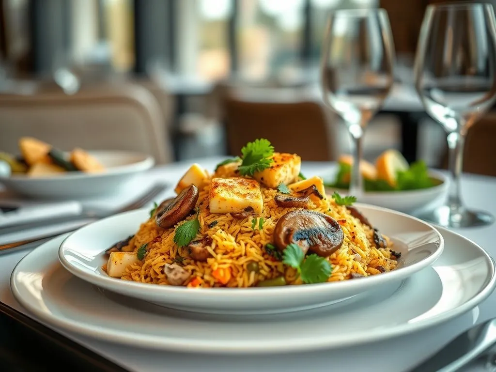 Paneer Malai Mushroom Biryani