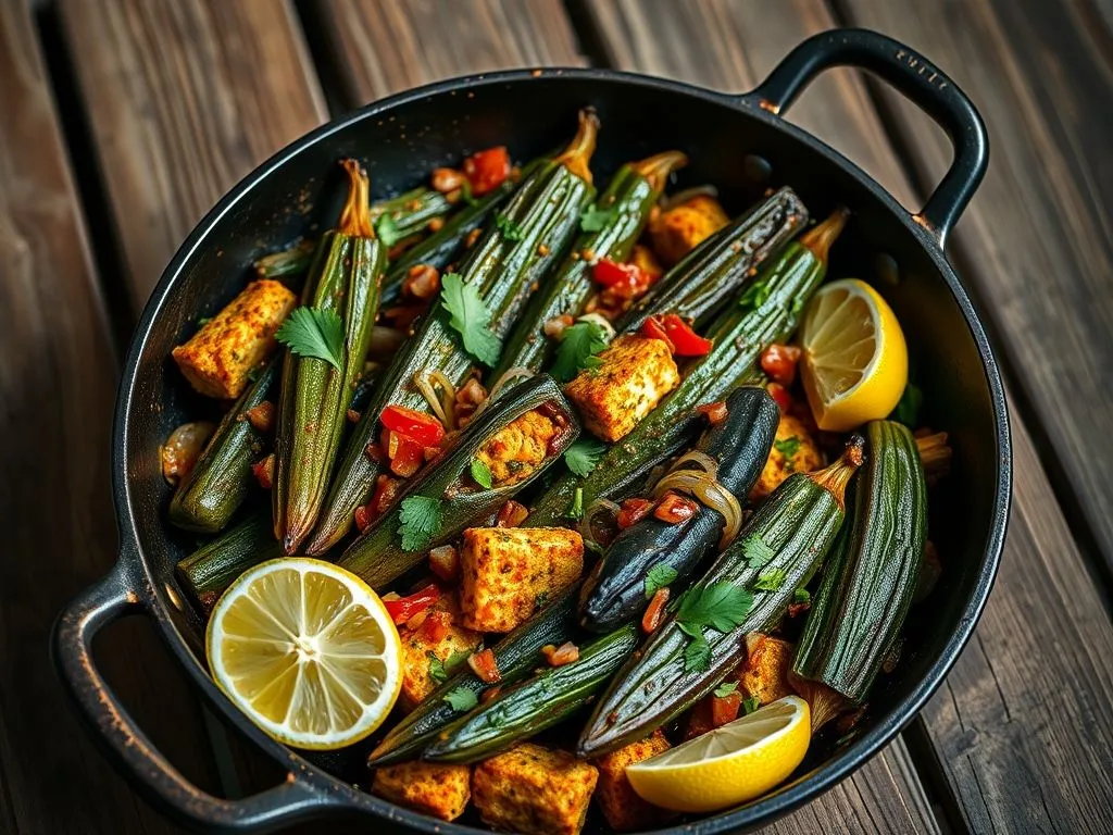 Paneer Stuffed Bhindi Masala