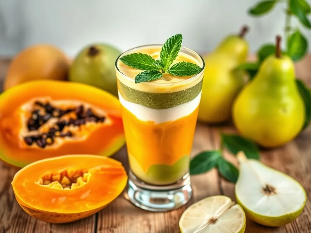 Papaya Pear and Yoghurt Smoothie