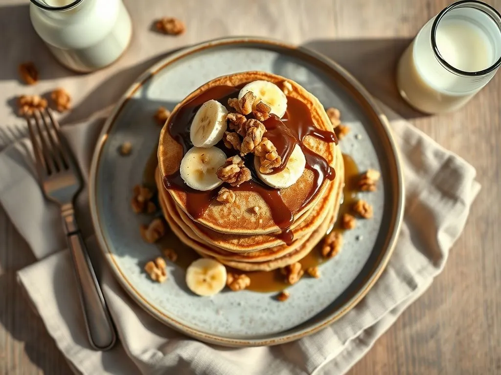 Pearl Millet Pancake With Walnuts & Nutella