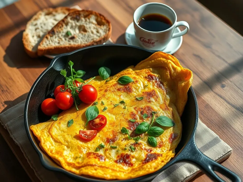 Potato & Basil Omelette