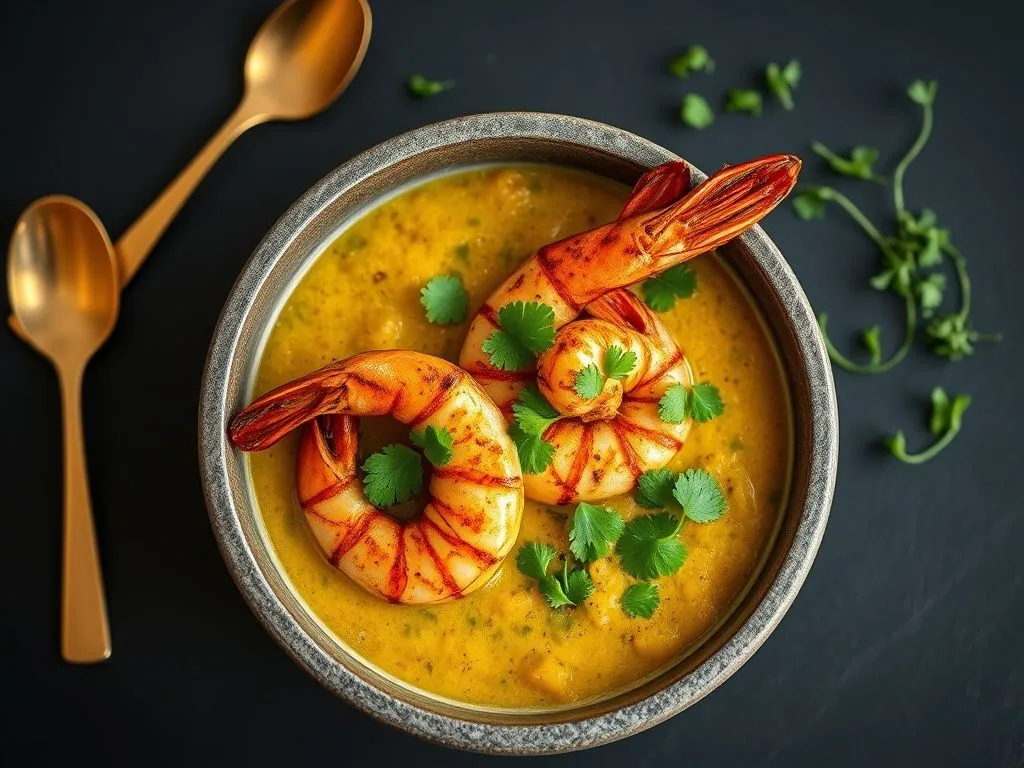 Prawns In Mashed Green Grams Soup