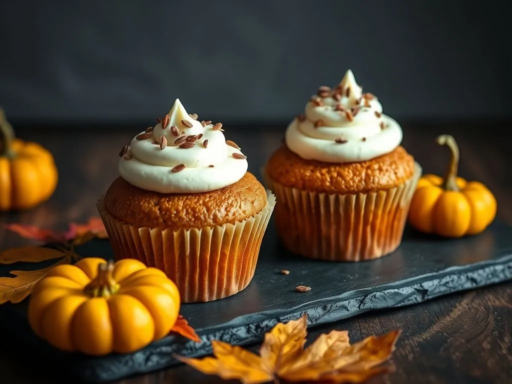 Pumpkin Cupcakes With Finger Millet And Flax Seed