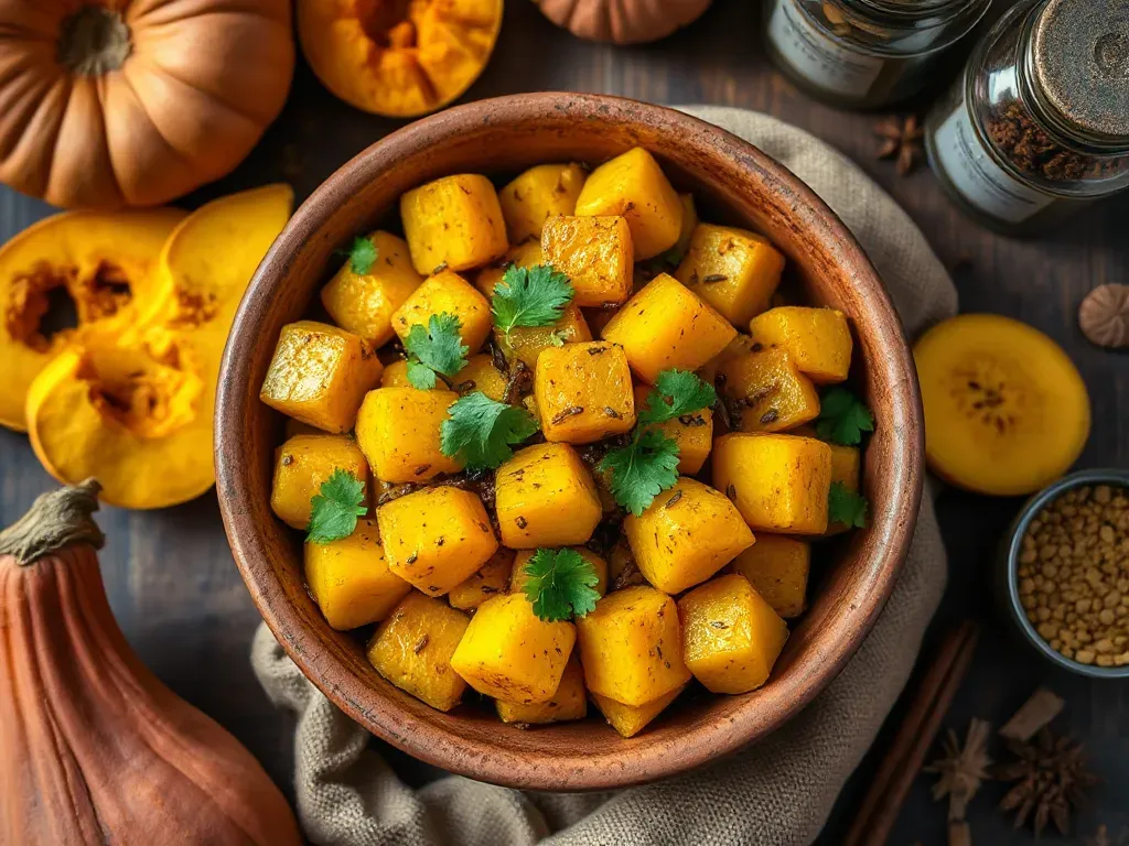 Pumpkin Sabzi with Panch Phoron Masala