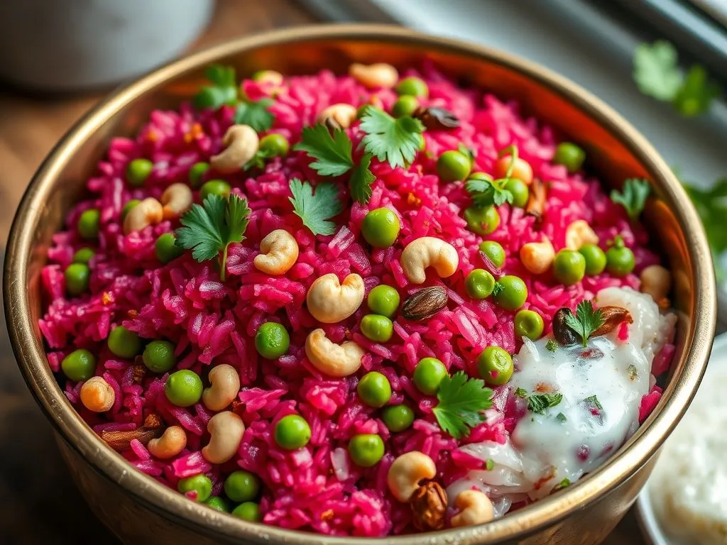 Quick Beetroot Pulao