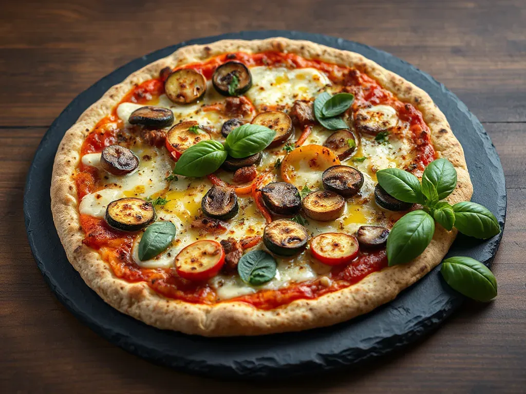 Roasted Vegetable Pizza With Oat Flour Crust