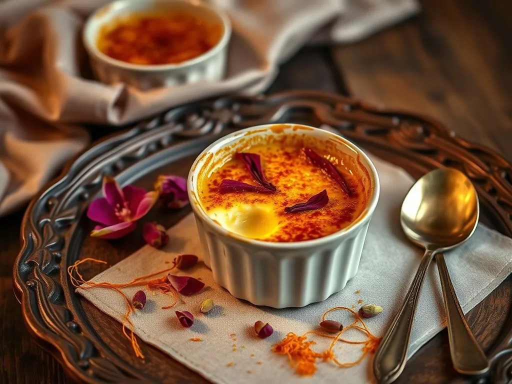 Saffron Cardamom Creme Brulee