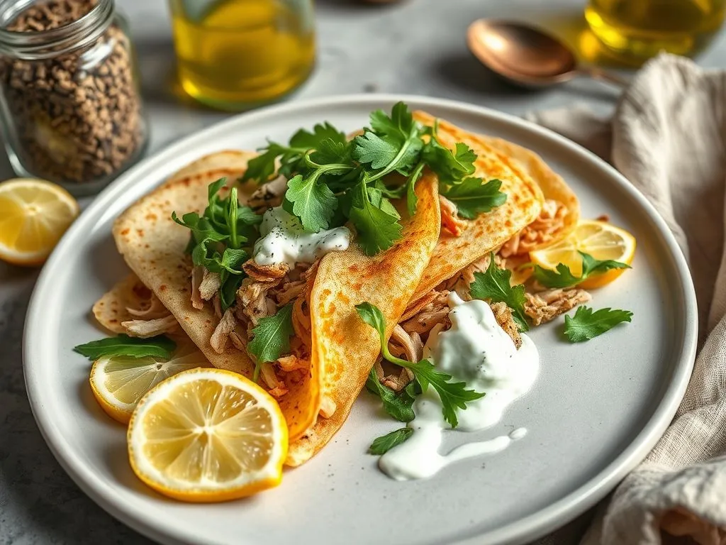 Savoury Crepes with Za'atar Spiced Chicken