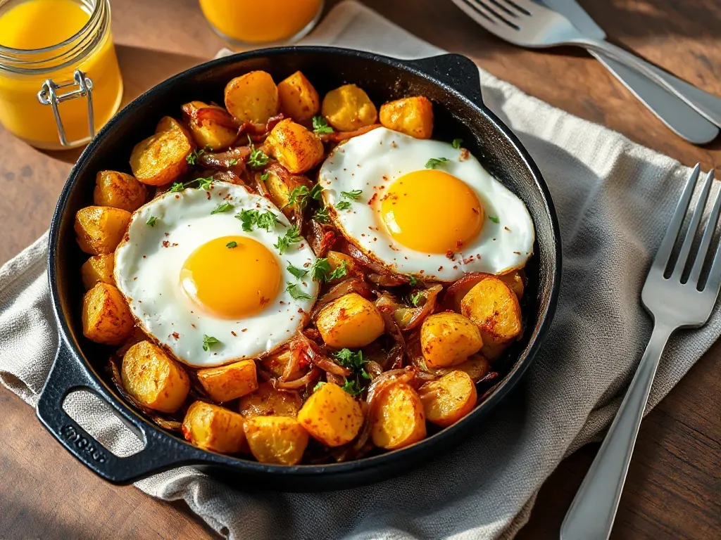 Skillet Potato And Eggs