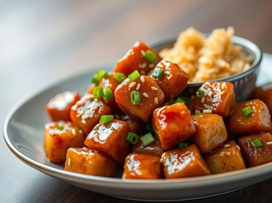 Soy Chunks Manchurian In Sweet & Spicy Chinese Sauce