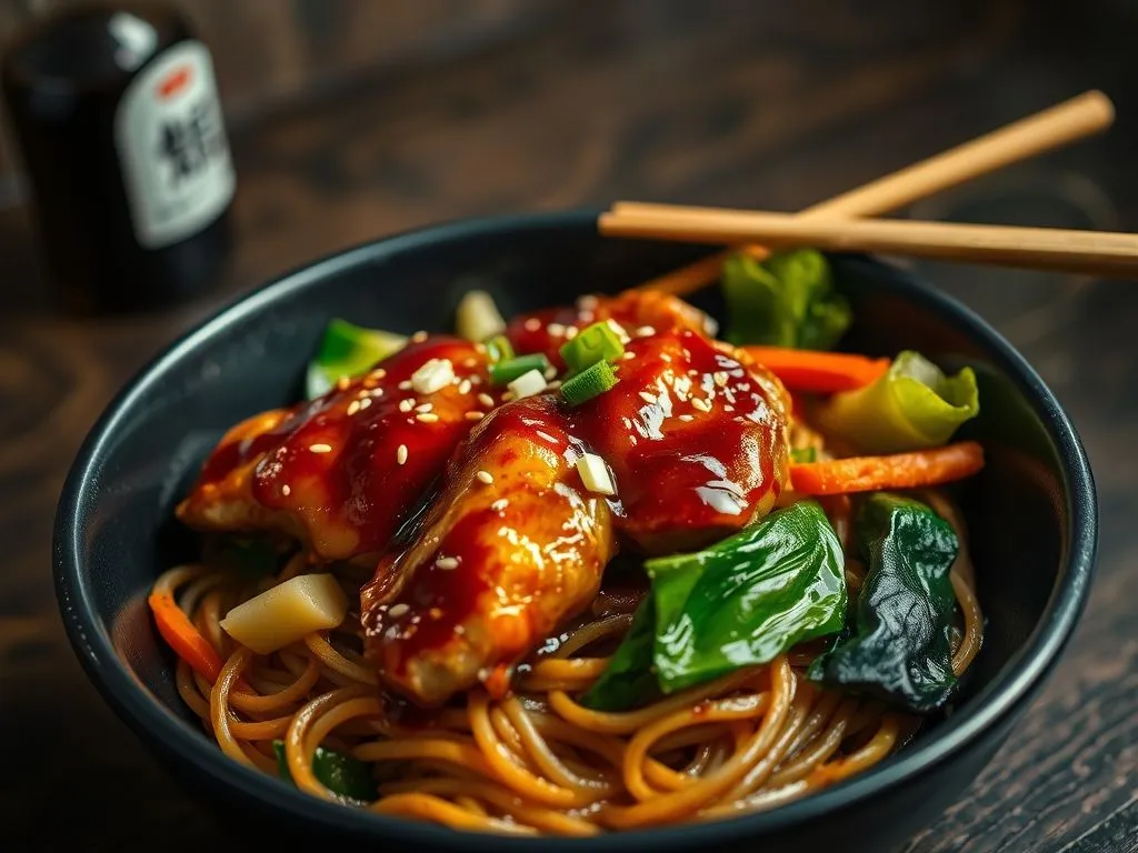 Spicy And Delicious Chicken Teriyaki Noodle
